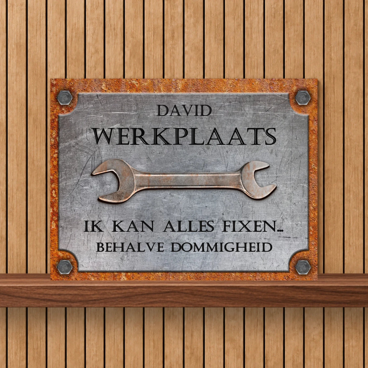 Klusheld Metallic Bord met Naam