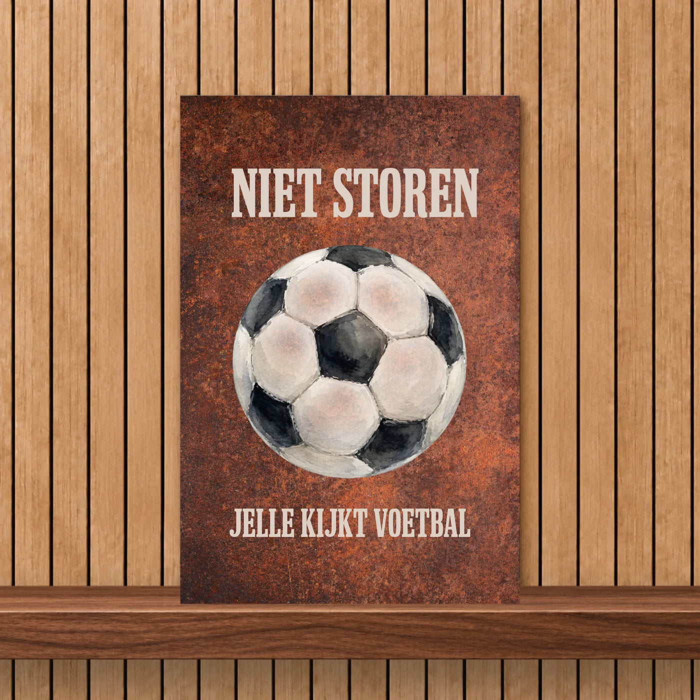 Voetbal Niet Storen Aluminium Bord met Tekst en Naam