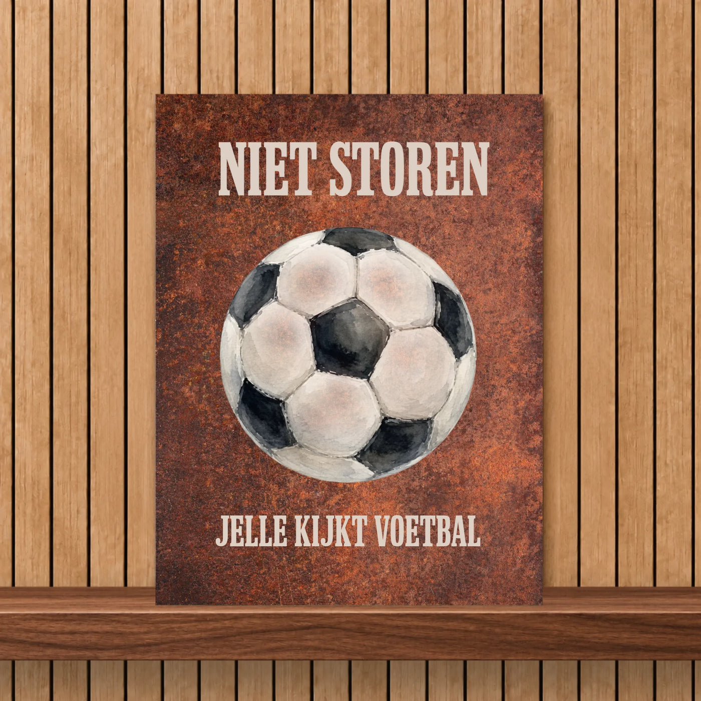 Voetbal Niet Storen Aluminium Bord met Tekst en Naam