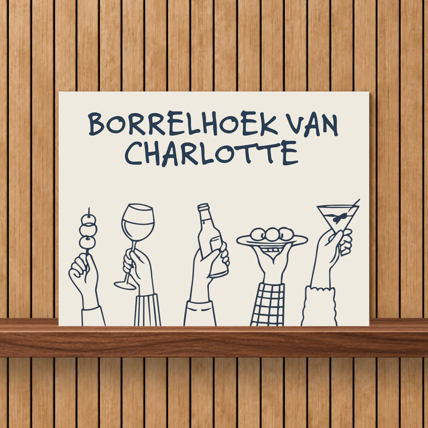 Borrelhoek Aluminium Bord met Naam