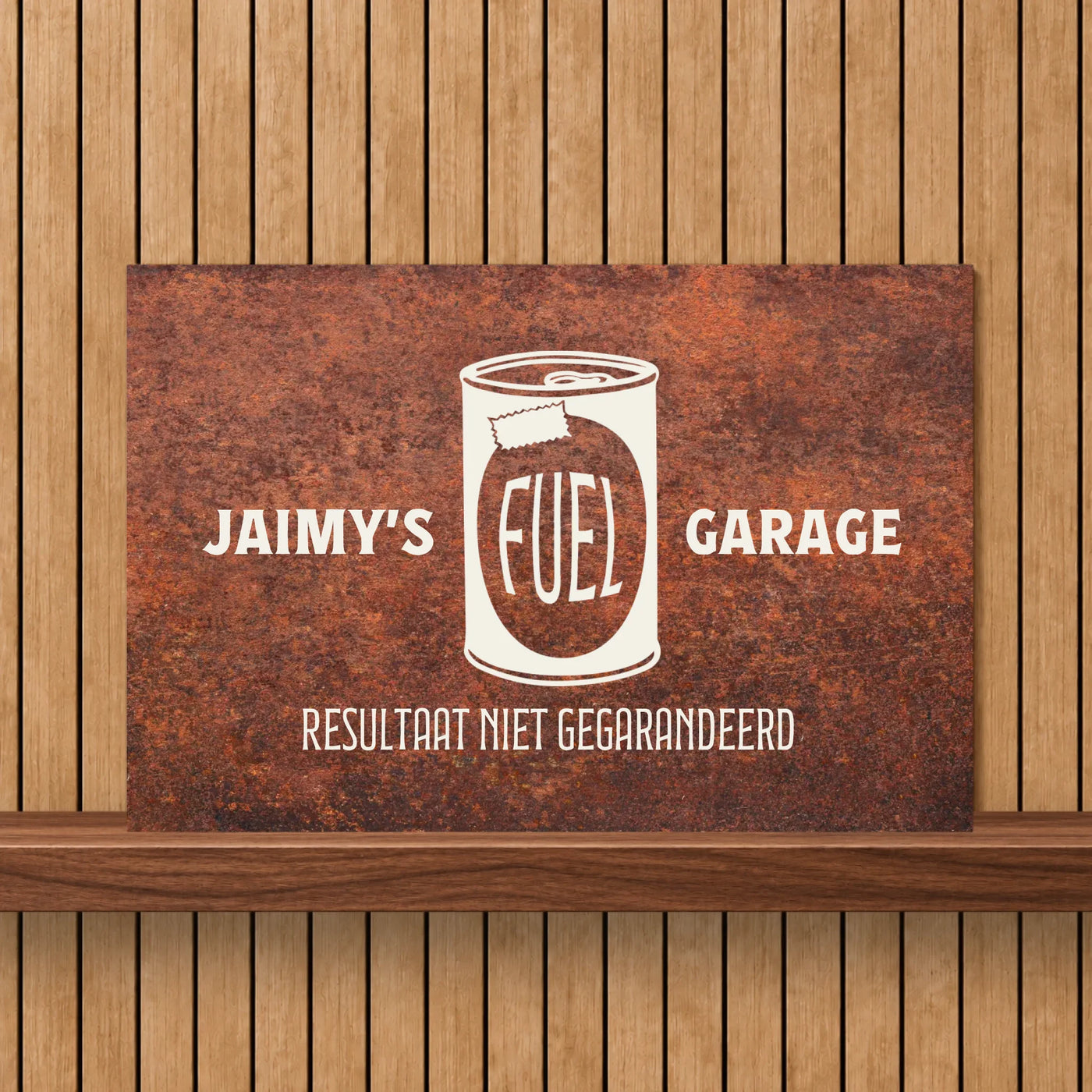 Fuel Garage Aluminium Bord met Naam en Tekst