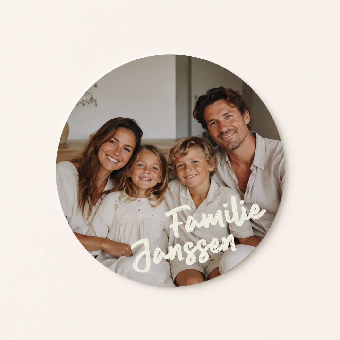 Familiefoto Muurcirkel met Foto en Tekst