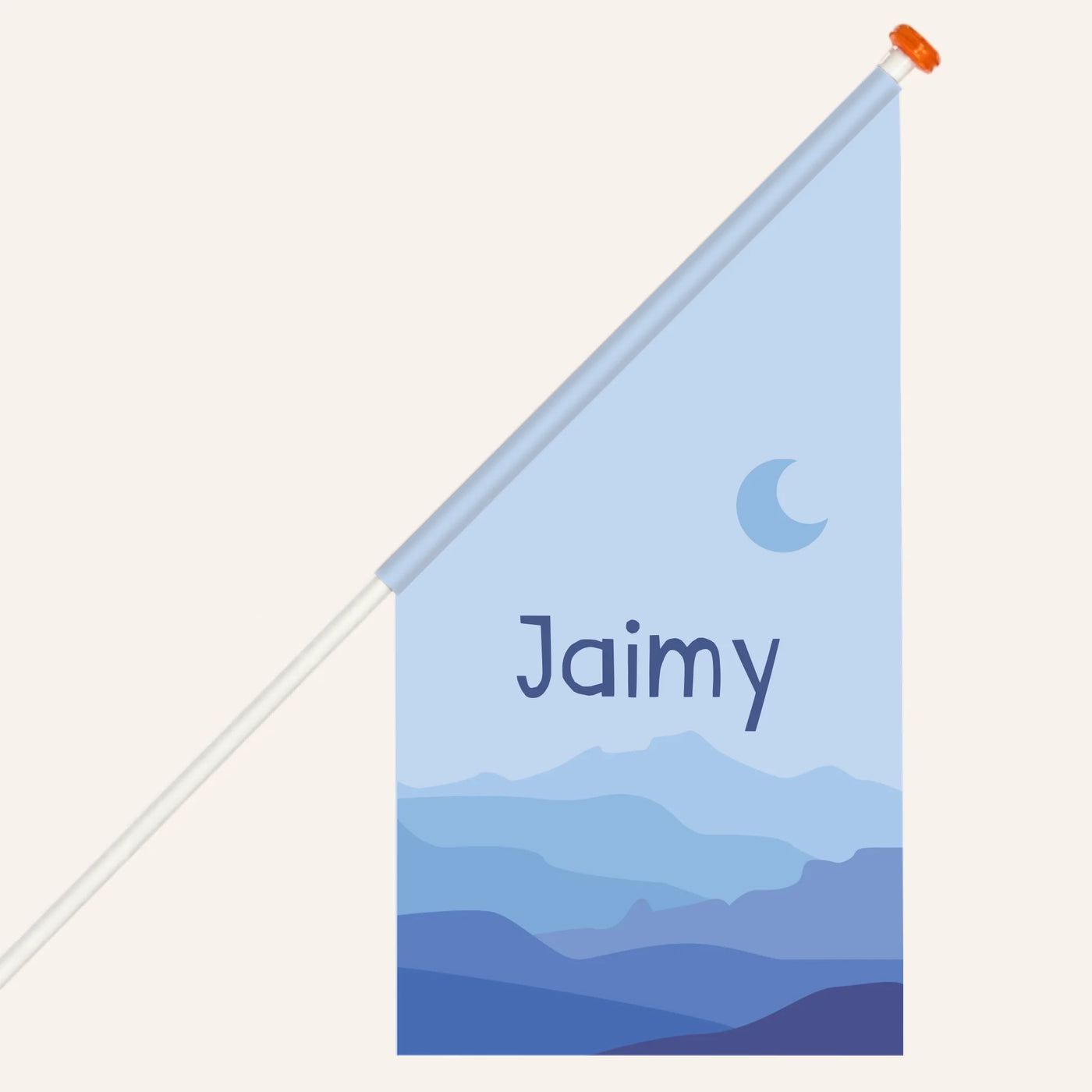 Bergen en Maan Geboortevlag met Naam