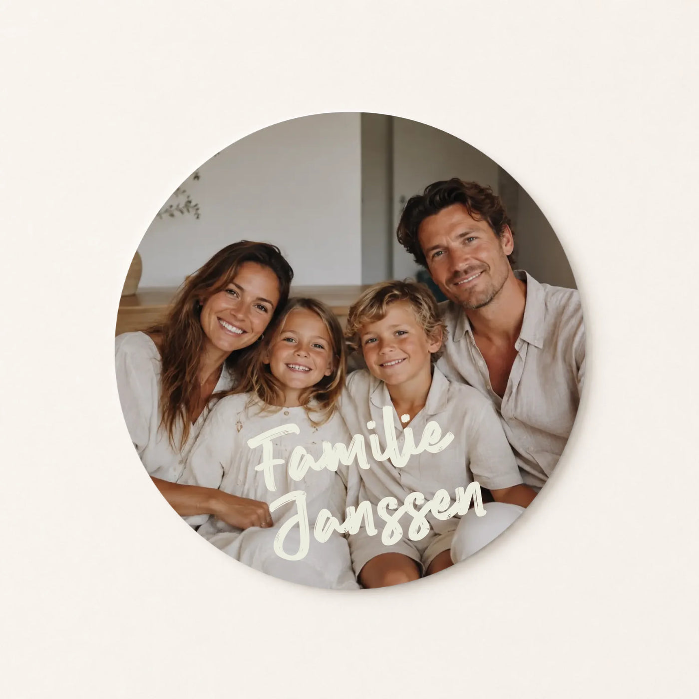 Familiefoto Muurcirkel met Foto en Tekst