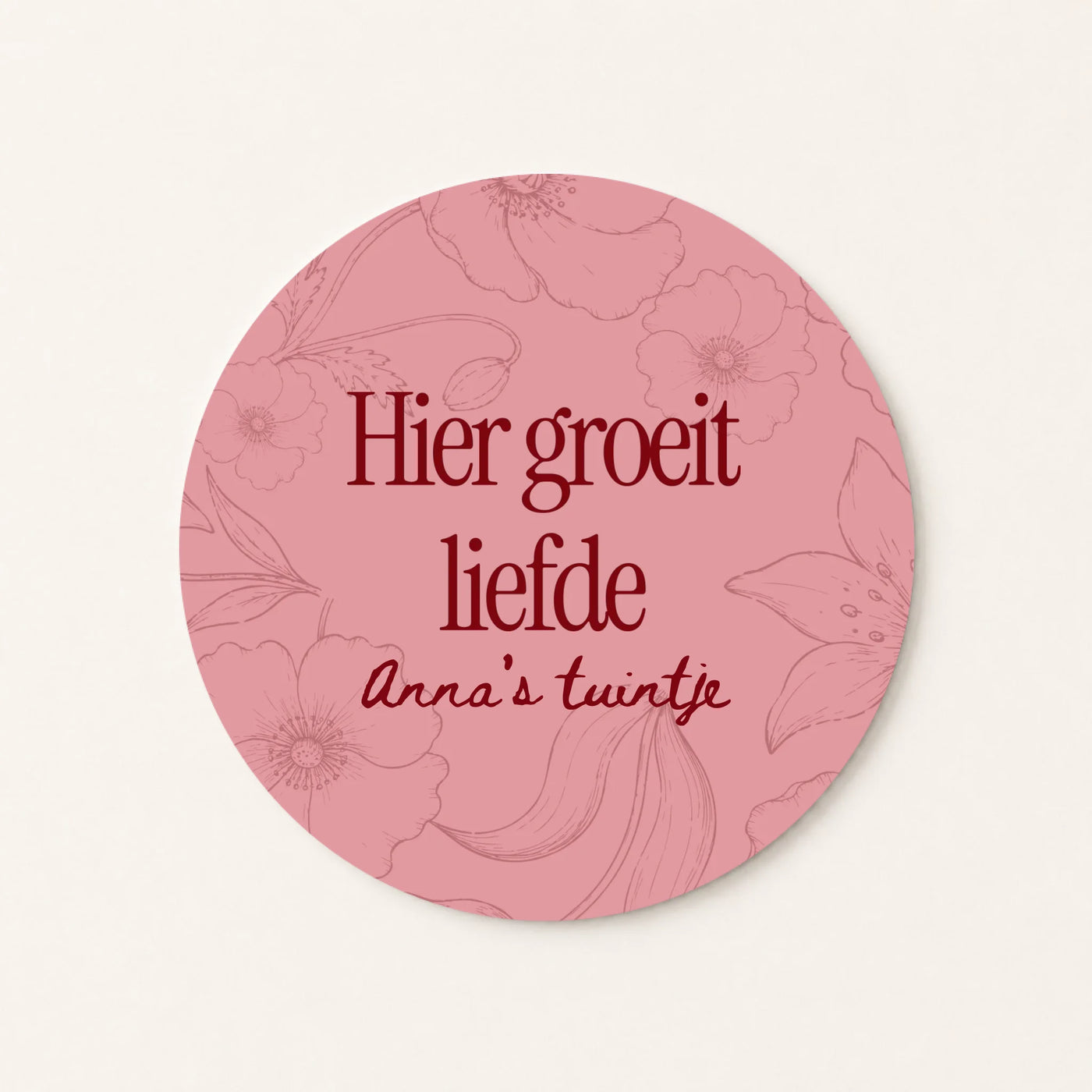 Hier Groeit Liefde Muurcirkel met Naam