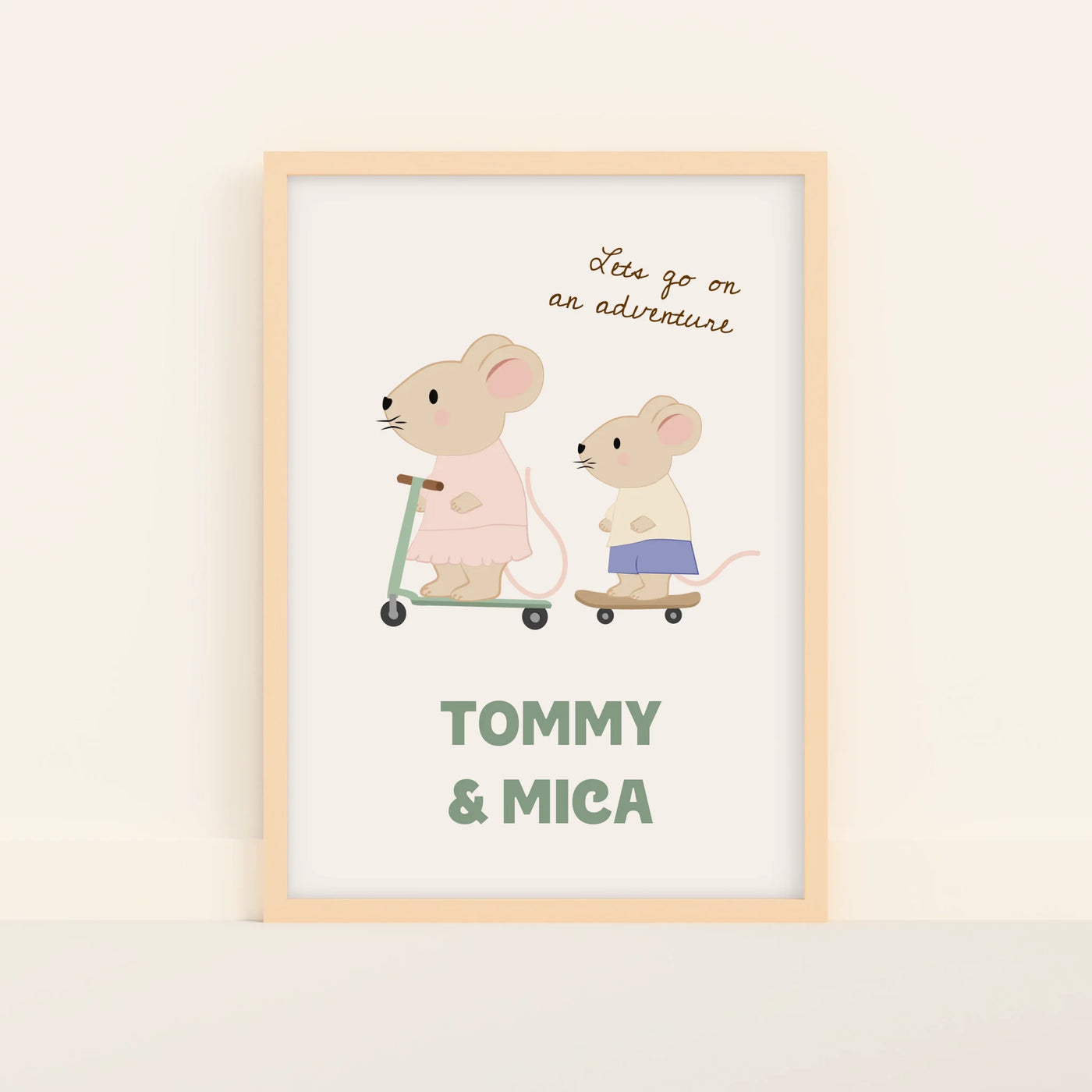 Muisjes op Avontuur Poster met Namen