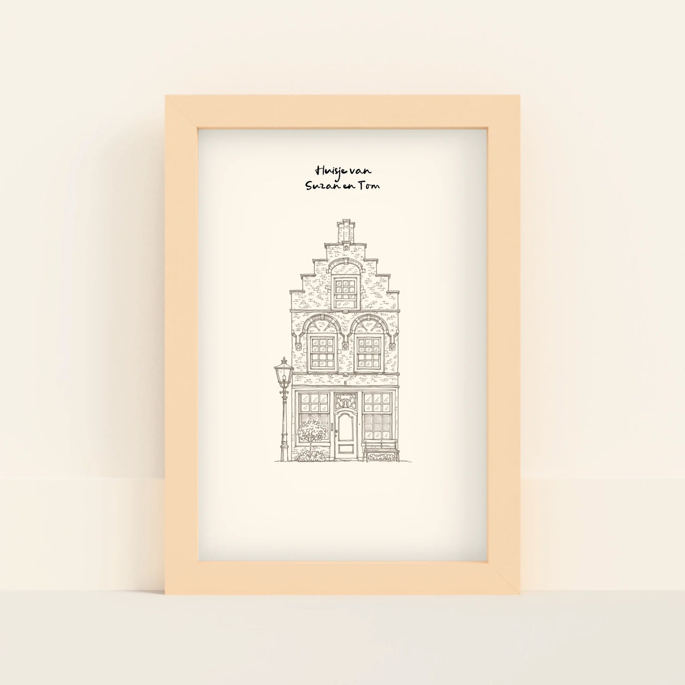 Line Art Poster met Eigen Huis Illustratie